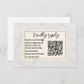 Marble Whisper QR Code Wedding RSVP Card (正面/裏面)