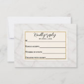 Marble Whisper Wedding RSVP Card (正面)