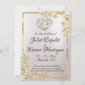 Marble & White, Gold Frame, Silver Heart セーブザデート (裏面)