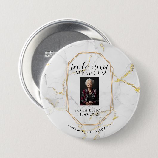 Marble with gold memory of loved one  缶バッジ (正面&裏面)