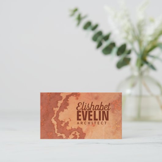 Marbled background texture red orange h767 名刺 (スタンド正面)