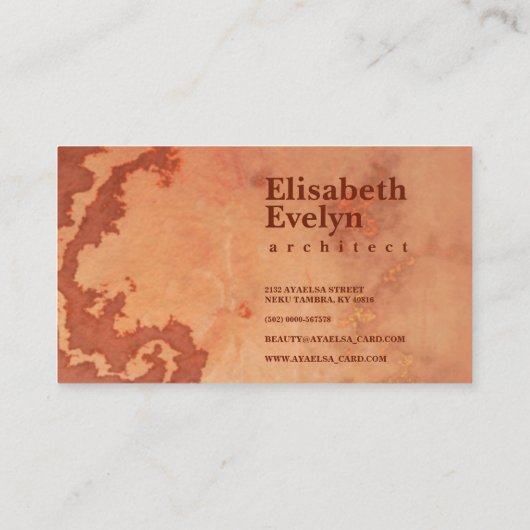 Marbled background texture red orange h767 名刺 (裏面)