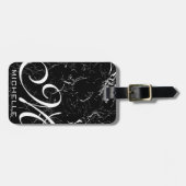 Marbled Blackスクリプモノグラムのト ラゲッジタグ (正面横)