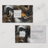 Marbled Black Agate Business Card 名刺 (正面/裏面)