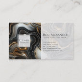 Marbled Black Agate Business Card 名刺 (裏面)