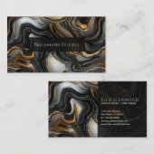 Marbled Black Agate Business Card 名刺 (正面/裏面)