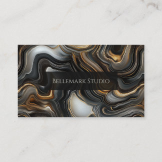 Marbled Black Agate Business Card 名刺