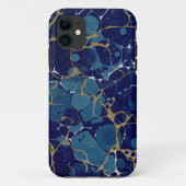 Marbled Blue Apple iPhone 11 Case-Mate iPhoneケース (裏面)