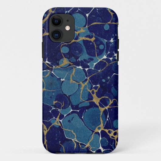 Marbled Blue Apple iPhone 11 Case-Mate iPhoneケース (裏面)