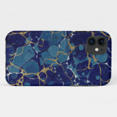 Marbled Blue Apple iPhone 11 Case-Mate iPhoneケース (裏面(横))