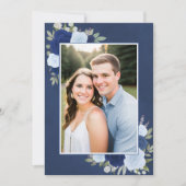 Marbled Blue Bohoバラ写真結婚アンダーレイ 招待状 (正面)