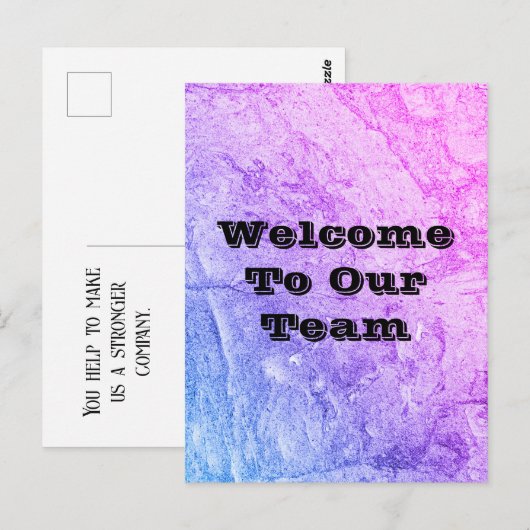 Marbled Blue Pink Officeへようこそ ポストカード (正面/裏面)