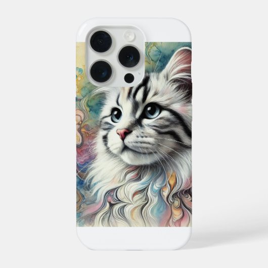 Marbled Cat 100724AREF106 - Watercolor iPhoneケース (裏面)