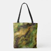 Marbled Effect in Green and Gold トートバッグ (裏面)