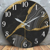 Marbled glass luxury elegant contemporary sleek ラージ壁時計