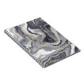 Marbled Gray、White、および金ゴールドスパイラル写真 ノートブック (右側)