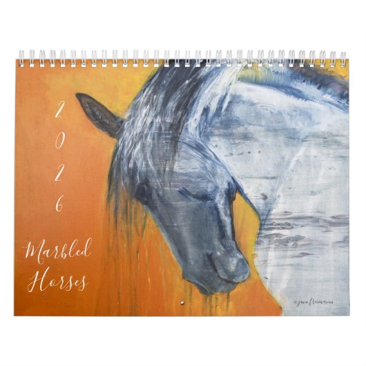Marbled Horses Wall Calendar 2026 カレンダー (カバー)