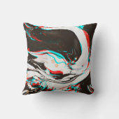 Marbled Ink：グリッチテクスチャの歪み。 クッション (裏面)