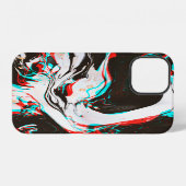 Marbled Ink:グリッチテクスチャの歪み。 iPhoneケース (裏面横)