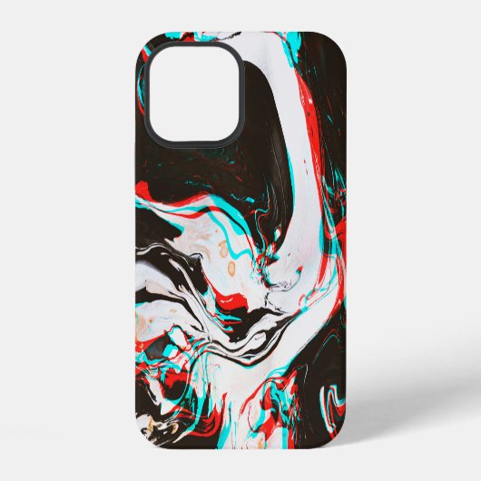 Marbled Ink:グリッチテクスチャの歪み。 iPhoneケース (裏面)