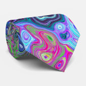 Marbled Lime Green and Purple Abstract Retro Swirl ネクタイ (ロール)