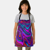 Marbled Magenta、Blue、Red抽象芸術・アート エプロン (インサイチュ)