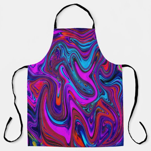 Marbled Magenta、Blue、Red抽象芸術・アート エプロン (正面)