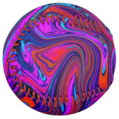 Marbled Magenta、Blue、Red抽象芸術・アート ソフトボール (正面左)