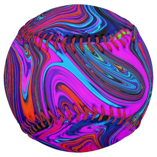 Marbled Magenta、Blue、Red抽象芸術・アート ソフトボール (正面)