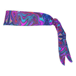 Marbled Magenta、Blue、Red抽象芸術・アート タイヘッドバンド