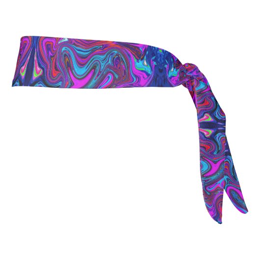 Marbled Magenta、Blue、Red抽象芸術・アート タイヘッドバンド (回転90)