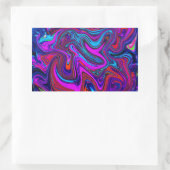 Marbled Magenta、Blue、Red抽象芸術・アート 長方形シール (バッグ)