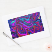Marbled Magenta、Blue、Red抽象芸術・アート 長方形シール (封筒)