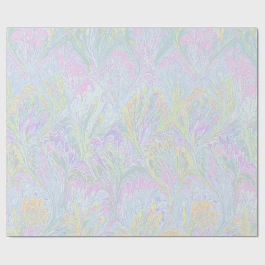 MARBLED PAPER,ABSTRACT PALE PINK 2 PEACOCK PATTERN ラッピングペーパー (フラット)