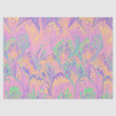 MARBLED PAPER,ABSTRACT PINK GREEN  PEACOCK PATTERN 薄葉紙 (正面)