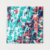 Marbled paper art background, with bright and pret タペストリー (正面(横))