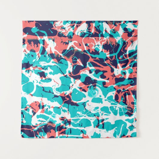 Marbled paper art background, with bright and pret タペストリー (正面)