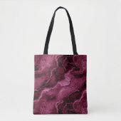 Marbled Pattern in Dark Magenta and Pink トートバッグ (正面)