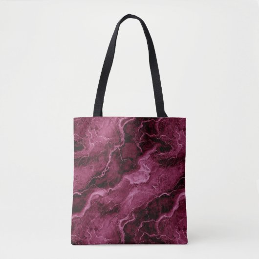 Marbled Pattern in Dark Magenta and Pink トートバッグ (正面)