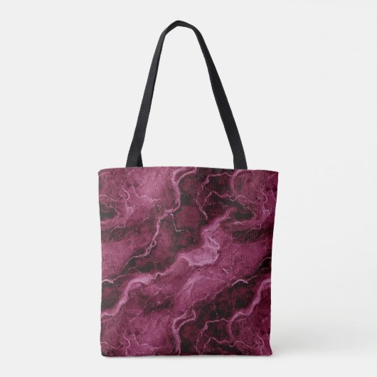 Marbled Pattern in Dark Magenta and Pink トートバッグ (裏面)