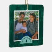 Marbled Pines Christmas Holiday Photo セラミックオーナメント (右)