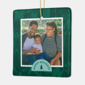 Marbled Pines Christmas Holiday Photo セラミックオーナメント (左)