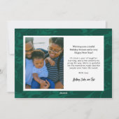 Marbled Pines Horizontal Holiday Photo Card シーズンカード (裏面)