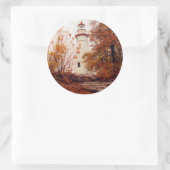 Marbleheadの灯台大きいステッカー ラウンドシール (バッグ)