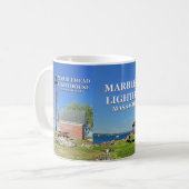 Marbleheadの灯台、マサチューセッツマグ コーヒーマグカップ (正面左)