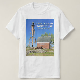 Marbleheadの灯台、マサチューセッツTシャツ Tシャツ