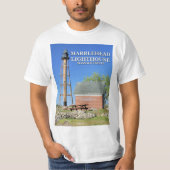 Marbleheadの灯台、マサチューセッツTシャツ Tシャツ (正面)