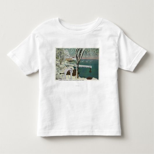 Marblehead港の冬の眺め トドラーTシャツ (正面)