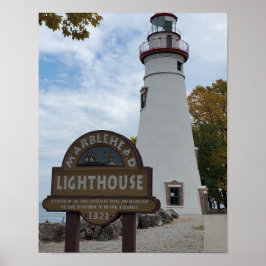 Marblehead Light house in Marblehead, OH created o ポスター