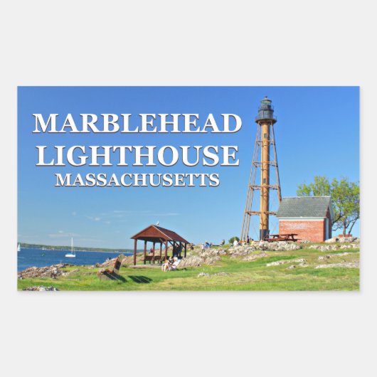 Marblehead Light house, Massachusetts Stickers 長方形シール (正面)